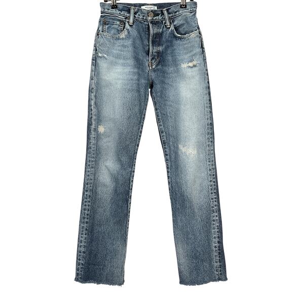 Moussy 'Mv' Blue Cotton Sundown Straight Denim Jean Size 23 - Picture 2 of 4